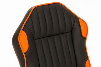 Tabouret de bar Racing Alonso noir orange 58x42x112 cuir artificiel orange Métal chromé 5