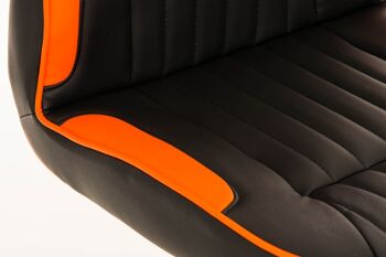 Tabouret de bar Racing Alonso noir orange 58x42x112 cuir artificiel orange Métal chromé 6
