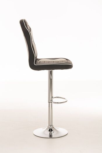 Tabouret de bar racing Lauda noir et blanc 58x42x112 cuir artificiel noir et blanc Métal chromé 3