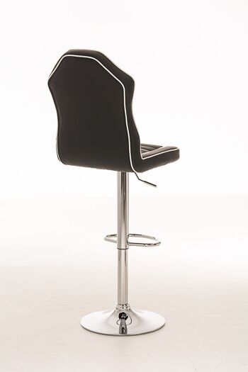 Tabouret de bar racing Lauda noir et blanc 58x42x112 cuir artificiel noir et blanc Métal chromé 4