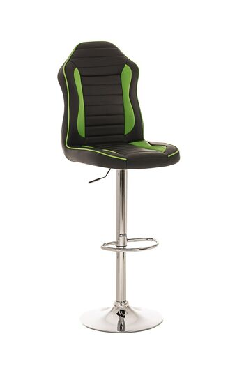 Tabouret de bar racing Lauda végétal noir 58x42x112 simili cuir végétal Métal chromé 1