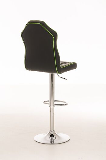 Tabouret de bar racing Lauda végétal noir 58x42x112 simili cuir végétal Métal chromé 4