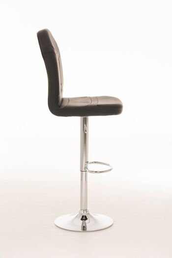 Tabouret de bar Racing Senna noir noir 53,5x44x111 cuir artificiel noir noir Métal chromé 3