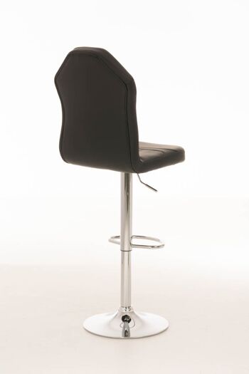 Tabouret de bar Racing Senna noir noir 53,5x44x111 cuir artificiel noir noir Métal chromé 4