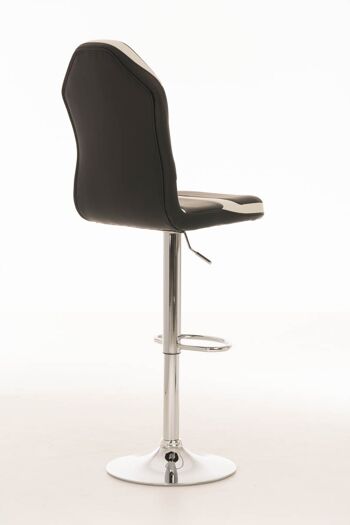 Tabouret de bar Racing Senna noir blanc 53,5x44x111 cuir artificiel noir blanc Métal chromé 4