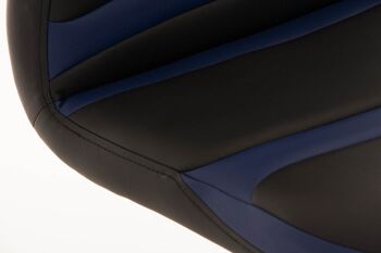 Tabouret de bar Racing Senna bleu noir 53,5x44x111 cuir artificiel bleu Métal chromé 6