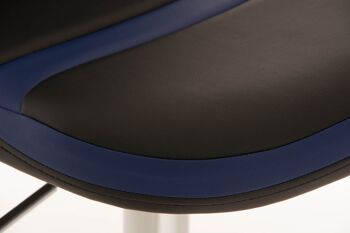 Tabouret de bar Racing Senna bleu noir 53,5x44x111 cuir artificiel bleu Métal chromé 7