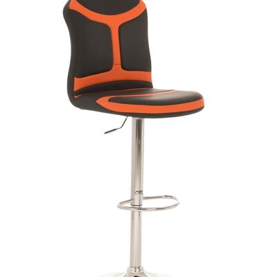 Sgabello da bar racing Senna nero arancio 53,5x44x111 similpelle arancione Metallo cromato