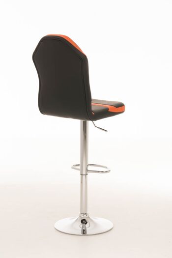 Tabouret de bar Racing Senna noir orange 53,5x44x111 cuir artificiel orange Métal chromé 4