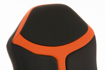 Tabouret de bar Racing Senna noir orange 53,5x44x111 cuir artificiel orange Métal chromé 5