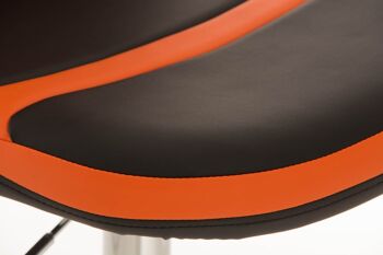 Tabouret de bar Racing Senna noir orange 53,5x44x111 cuir artificiel orange Métal chromé 7