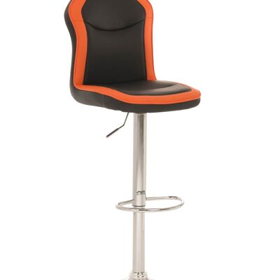 Taburete de bar Racing Stewart negro naranja 50x40x104 cuero artificial naranja Metal cromado