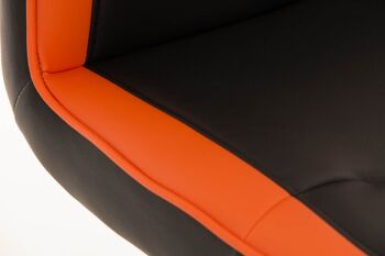 Tabouret de bar Racing Stewart noir orange 50x40x104 cuir artificiel orange Métal chromé 6
