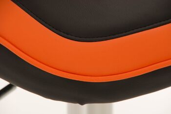 Tabouret de bar Racing Stewart noir orange 50x40x104 cuir artificiel orange Métal chromé 7