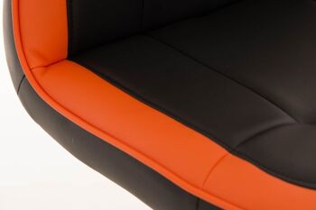 Tabouret de bar Racing Hill noir orange 55x43x109 cuir artificiel orange Métal chromé 6