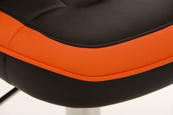Tabouret de bar Racing Hill noir orange 55x43x109 cuir artificiel orange Métal chromé 7