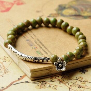 Bracelet en céramique de perles de glaçure de style ethnique pour femmes 4