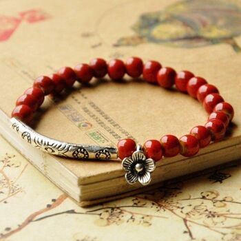 Bracelet en céramique de perles de glaçure de style ethnique pour femmes 5
