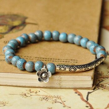 Bracelet en céramique de perles de glaçure de style ethnique pour femmes 6