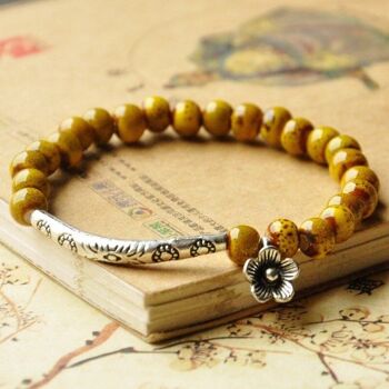 Bracelet en céramique de perles de glaçure de style ethnique pour femmes 8