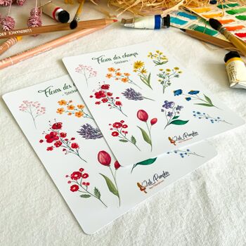 Planche de stickers - Fleurs des champs 3