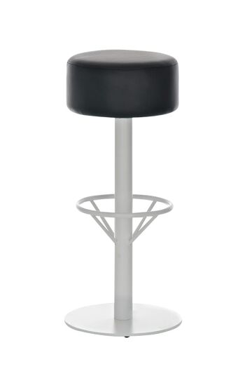 Tabouret de bar Pisa W76 noir 38x38x76 cuir artificiel noir métal 1