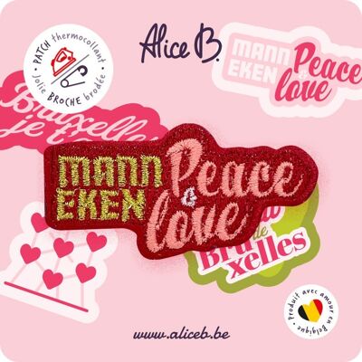 MANNEKEN PEACE & LOVE • Brosche/Aufnäher zum Aufbügeln