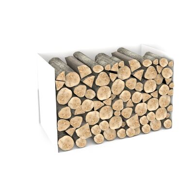 Firewood shelf design shelf made of metal in white or black - 1 piece - white