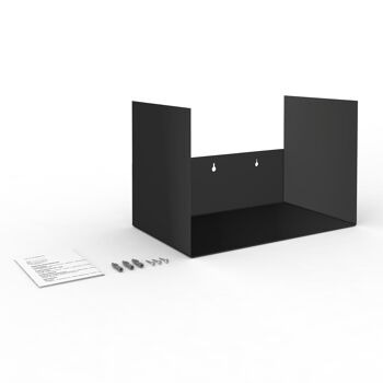 Étagère design pour étagère à bois de chauffage en métal blanc ou noir - 1 pièce - blanc 6