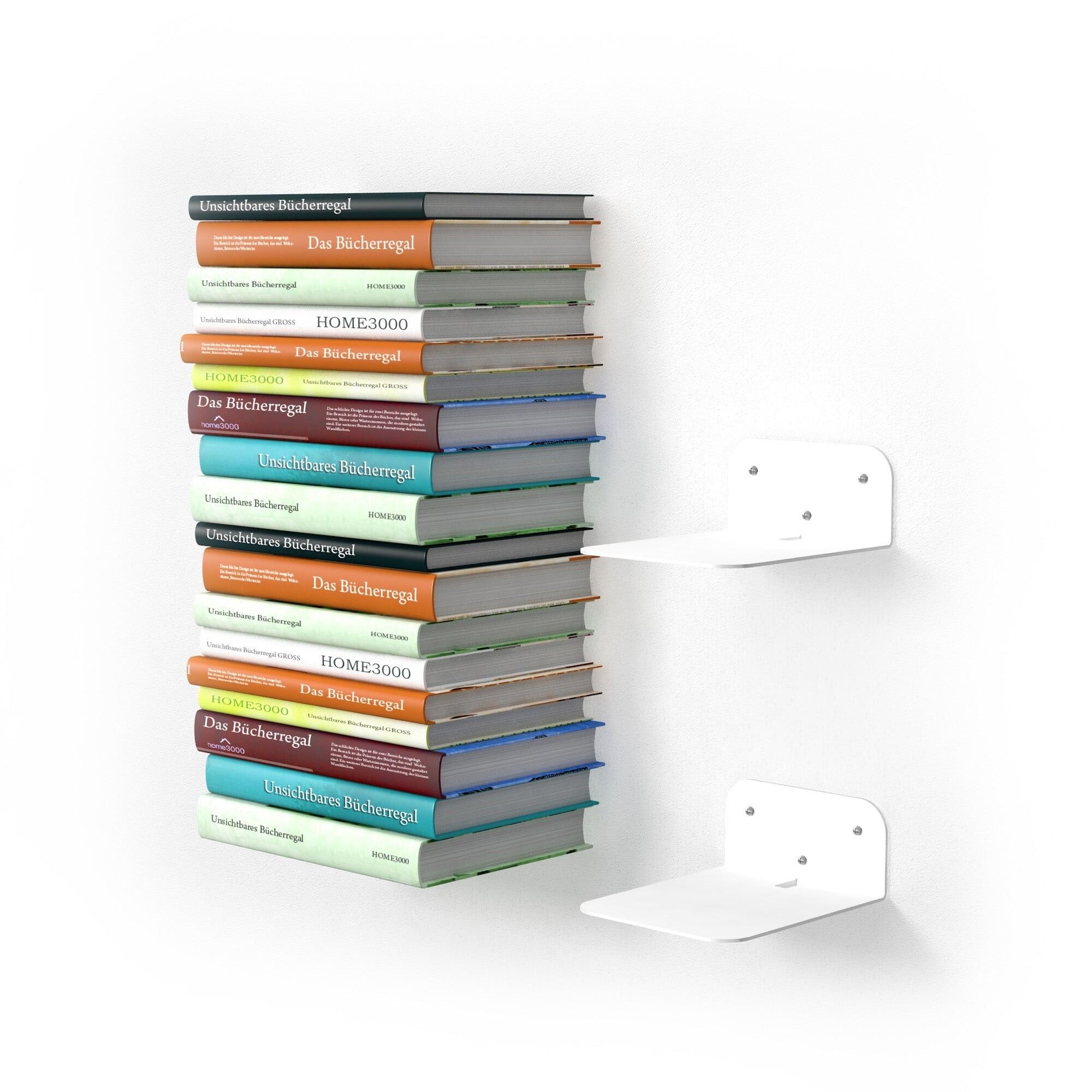 Unsichtbares Bücherregal im 2er Set L-Regal