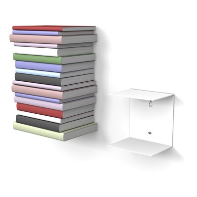 Invisible bookcase set of 1 small white