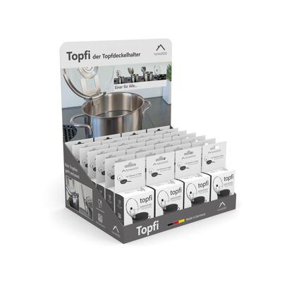 Topfi - soporte para tapa de olla + expositor de mostrador DE (en alemán)
