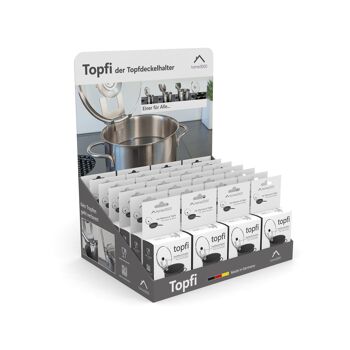 Topfi - le support de couvercle de casserole + présentoir de comptoir DE (en allemand) 1