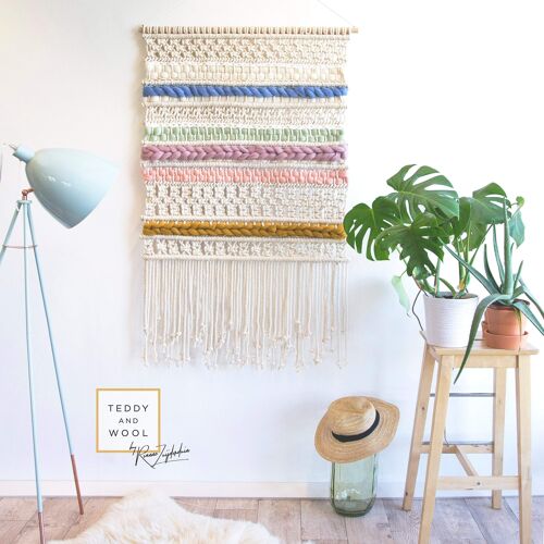 Woven Wall Tapestry, Pastel Colored Wall Art - DIANNE