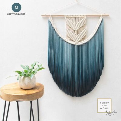 Textile Art - EVA - Gray Turquoise - M