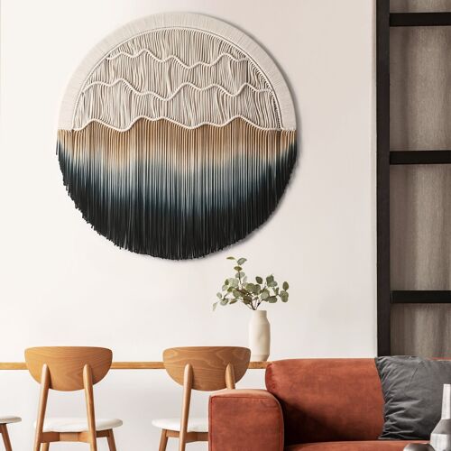 Circular Fiber Art Collection - SEASIDE tapestry - Small (Ø 19.7")