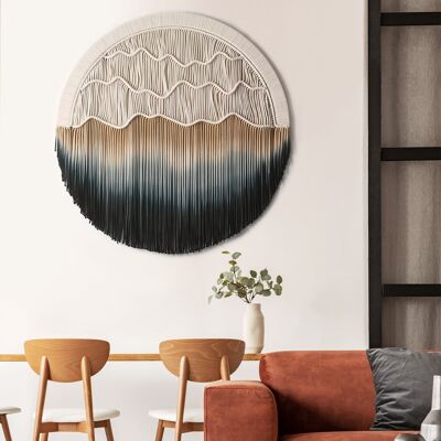 Circular Fiber Art Collection - SEASIDE tapestry - Medium (Ø 27.5")