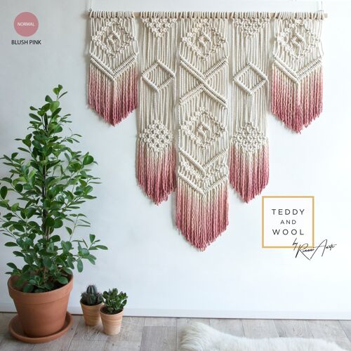 Bohemian Wall Hanging - ISA - Blush Pink - Normal 39.5" x 38.5"