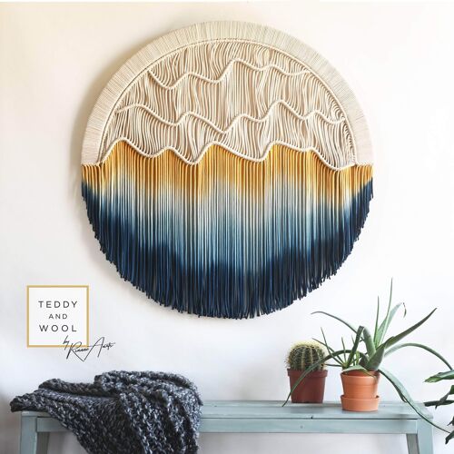 Circular Fiber Art Collection - SUNSET - XL: Ø 35.4"