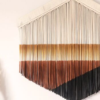 Art de la fibre teinte - HEXAGONE - Grand 31,5" x 31,5" 4