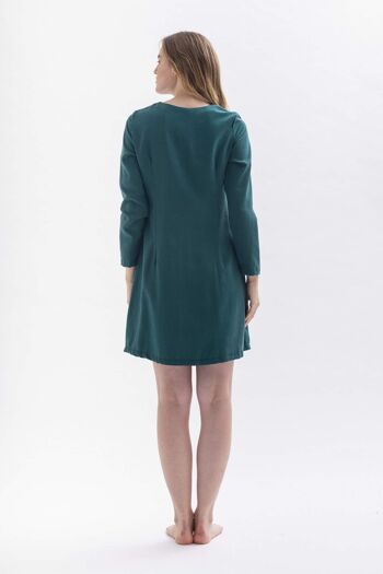 Robe trapèze "GRETA" en vert en Tencel 3