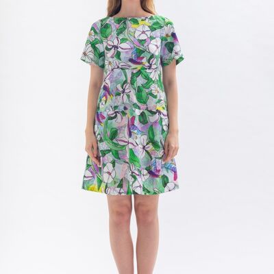 Floral dress "ELVI-RAA" made from organic cotton and Tencel