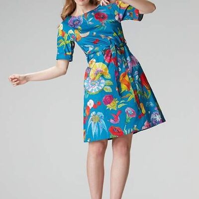 Floral dress "GINA" made from organic cotton and Tencel