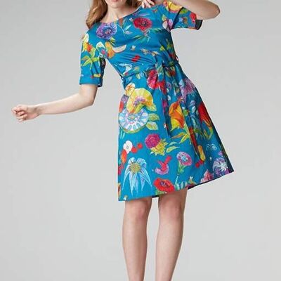 Robe fleurie "GINA" en coton bio et Tencel