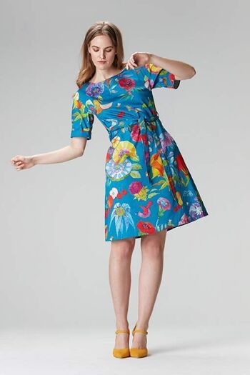 Robe fleurie "GINA" en coton bio et Tencel 1