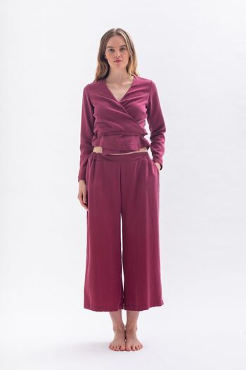 Culotte "THE-KLA" en rouge Bordeaux en Tencel 1