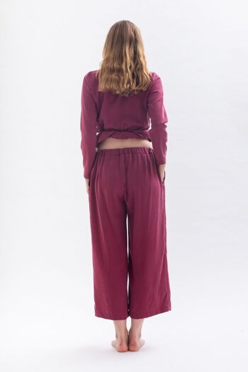 Culotte "THE-KLA" en rouge Bordeaux en Tencel 4