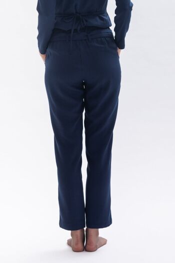 Pantalon "MA-RISAA" bleu foncé en Tencel 4