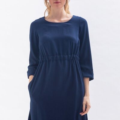 Kleid "WAR-RIS" in Blau aus Tencel