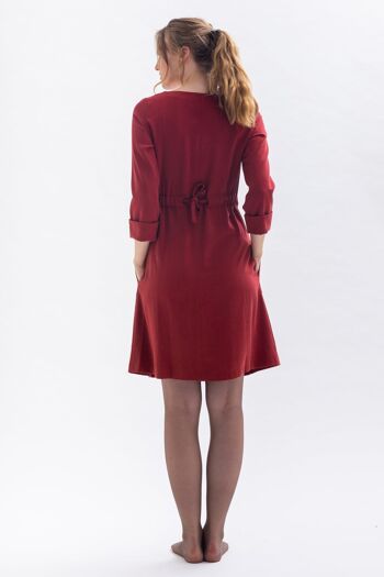 Robe "WAR-RIS" en rouge en Tencel 4